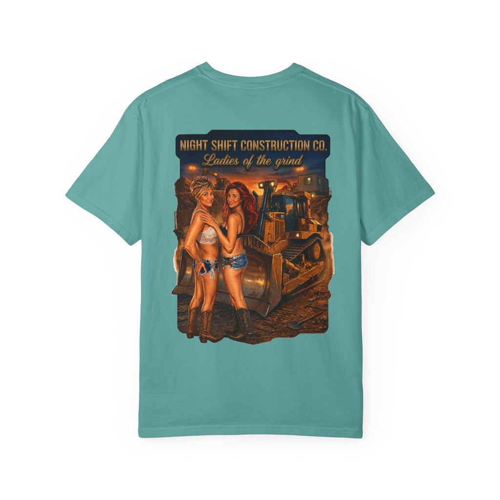 Construction Pinup T-Shirt — Night Shift Construction Co. "Ladies of the Grind"