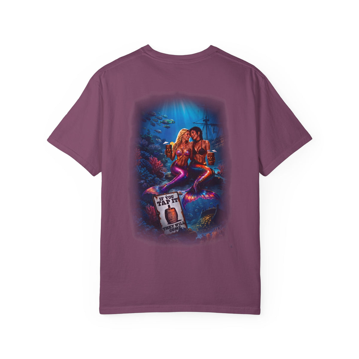 T-Shirt — Vintage Mermaid Dive Scene Graphic ("If you tap it, they will come")