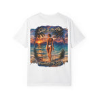 Beach T-Shirt — "Salt in the Air, Freedom in My Soul" Sunset Bikini Graphic