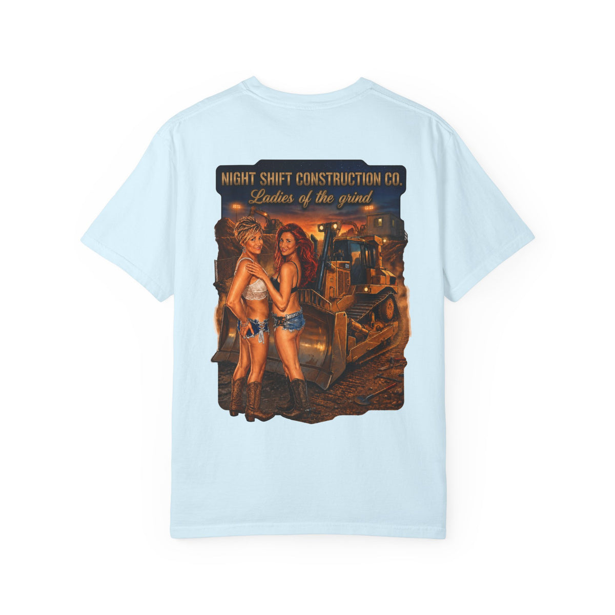 Construction Pinup T-Shirt — Night Shift Construction Co. "Ladies of the Grind"