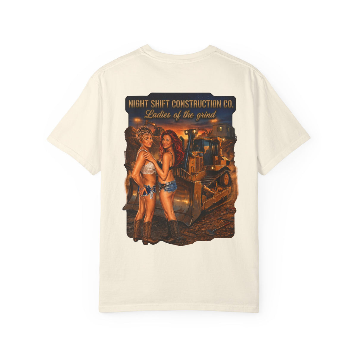 Construction Pinup T-Shirt — Night Shift Construction Co. "Ladies of the Grind"