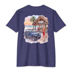 Beach Jeep T‑Shirt — Tropical Tiki Bar Sunset Graphic Tee