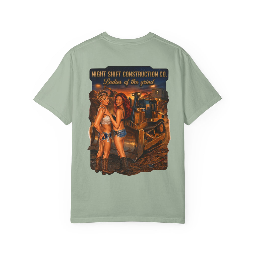 Construction Pinup T-Shirt — Night Shift Construction Co. "Ladies of the Grind"