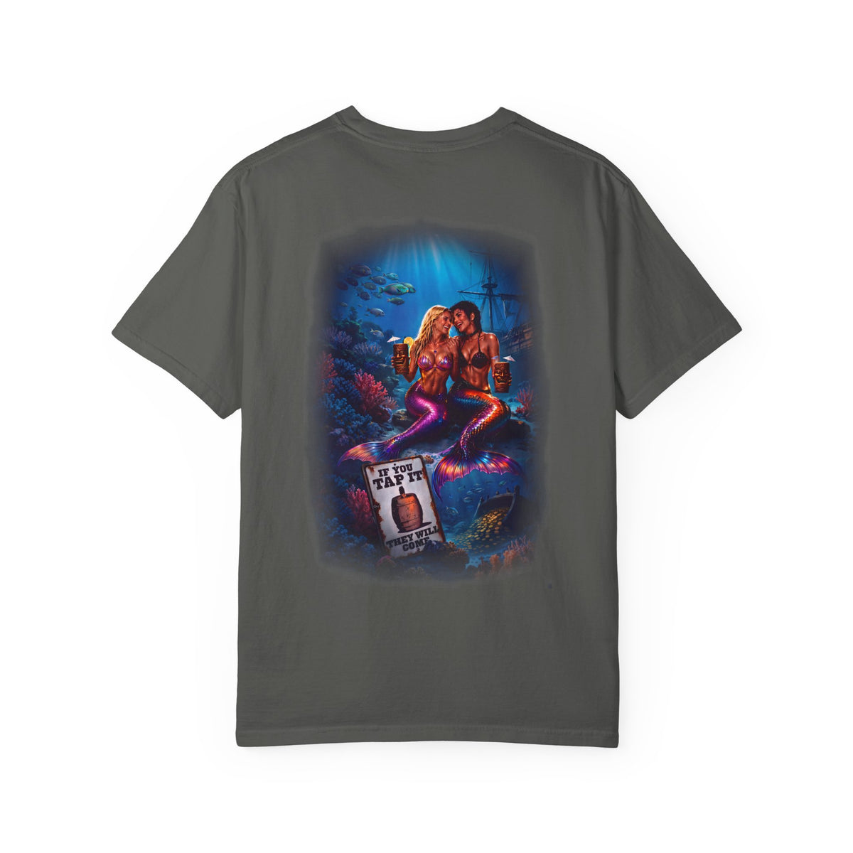 T-Shirt — Vintage Mermaid Dive Scene Graphic ("If you tap it, they will come")