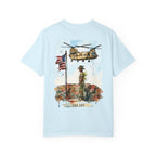 Military Tribute T‑Shirt — Chinook Soldier Watercolor Back Print (USA 250)