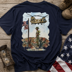 Military Tribute T‑Shirt — Chinook Soldier Watercolor Back Print (USA 250)