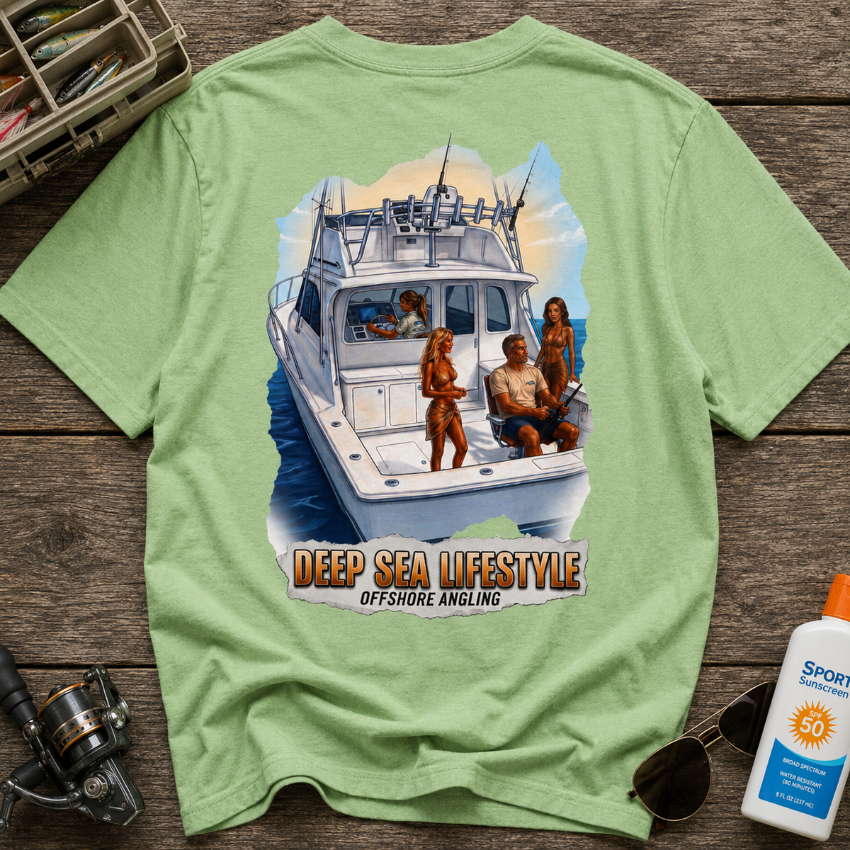 Deep Sea Lifestyle Boat T-Shirt — Fishing & Boating Graphic Tee