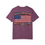 T-Shirt — "Born American, Built to Ride" Flag Motorcycle Graphic