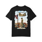 Military Tribute T‑Shirt — Chinook Soldier Watercolor Back Print (USA 250)
