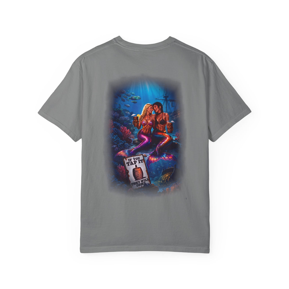 T-Shirt — Vintage Mermaid Dive Scene Graphic ("If you tap it, they will come")