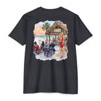 Beach Motorcycle T‑Shirt — Retro Pin-Up Bikes at Tiki Bar