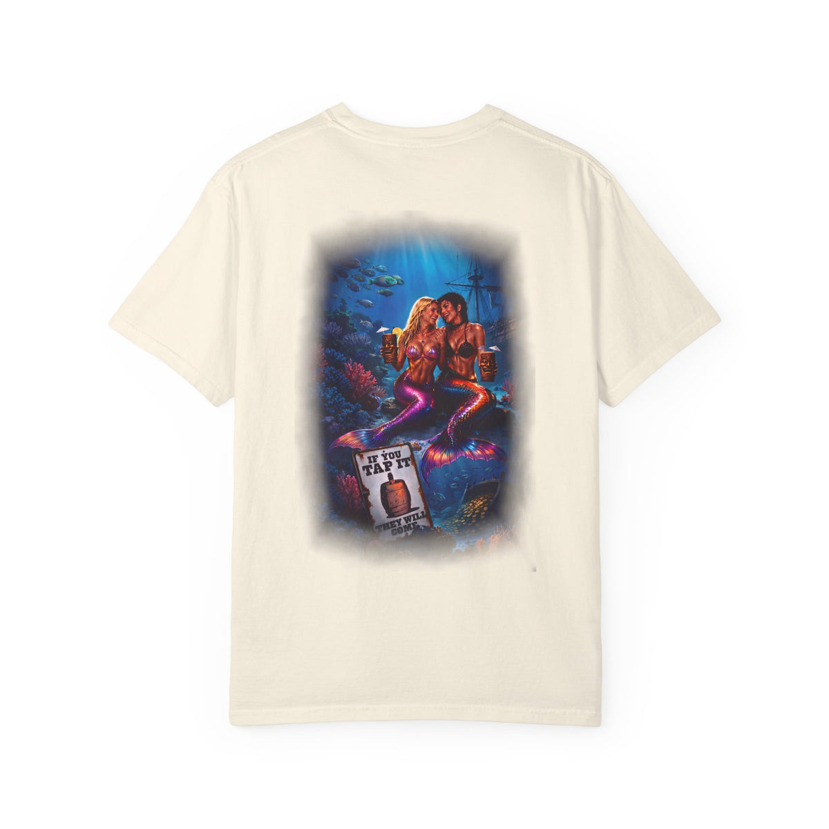 T-Shirt — Vintage Mermaid Dive Scene Graphic ("If you tap it, they will come")