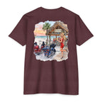 Beach Motorcycle T‑Shirt — Retro Pin-Up Bikes at Tiki Bar