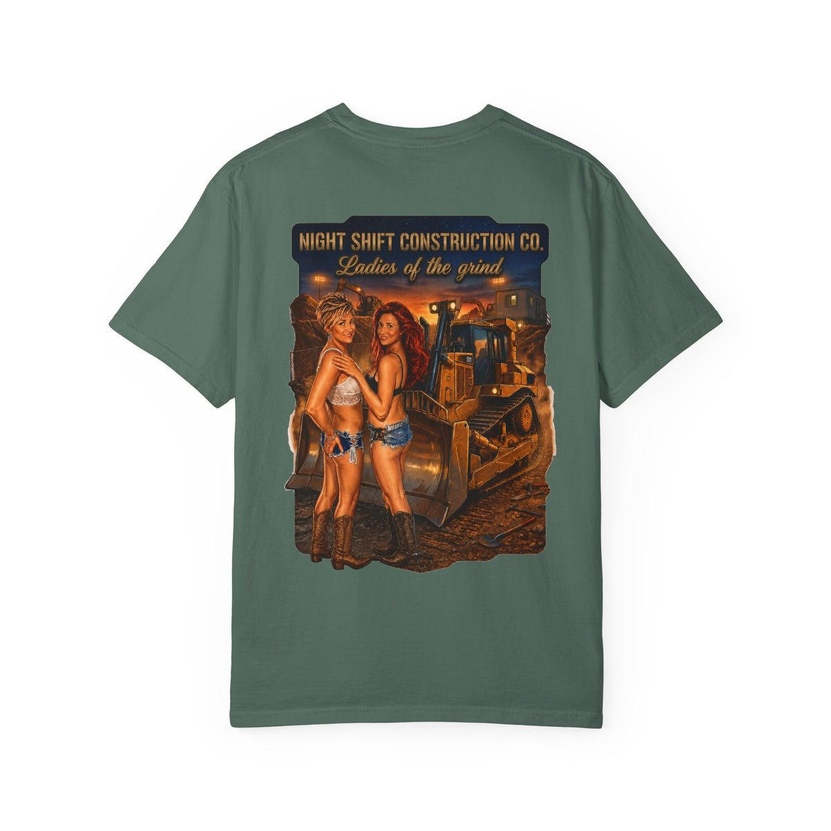 Construction Pinup T-Shirt — Night Shift Construction Co. "Ladies of the Grind"