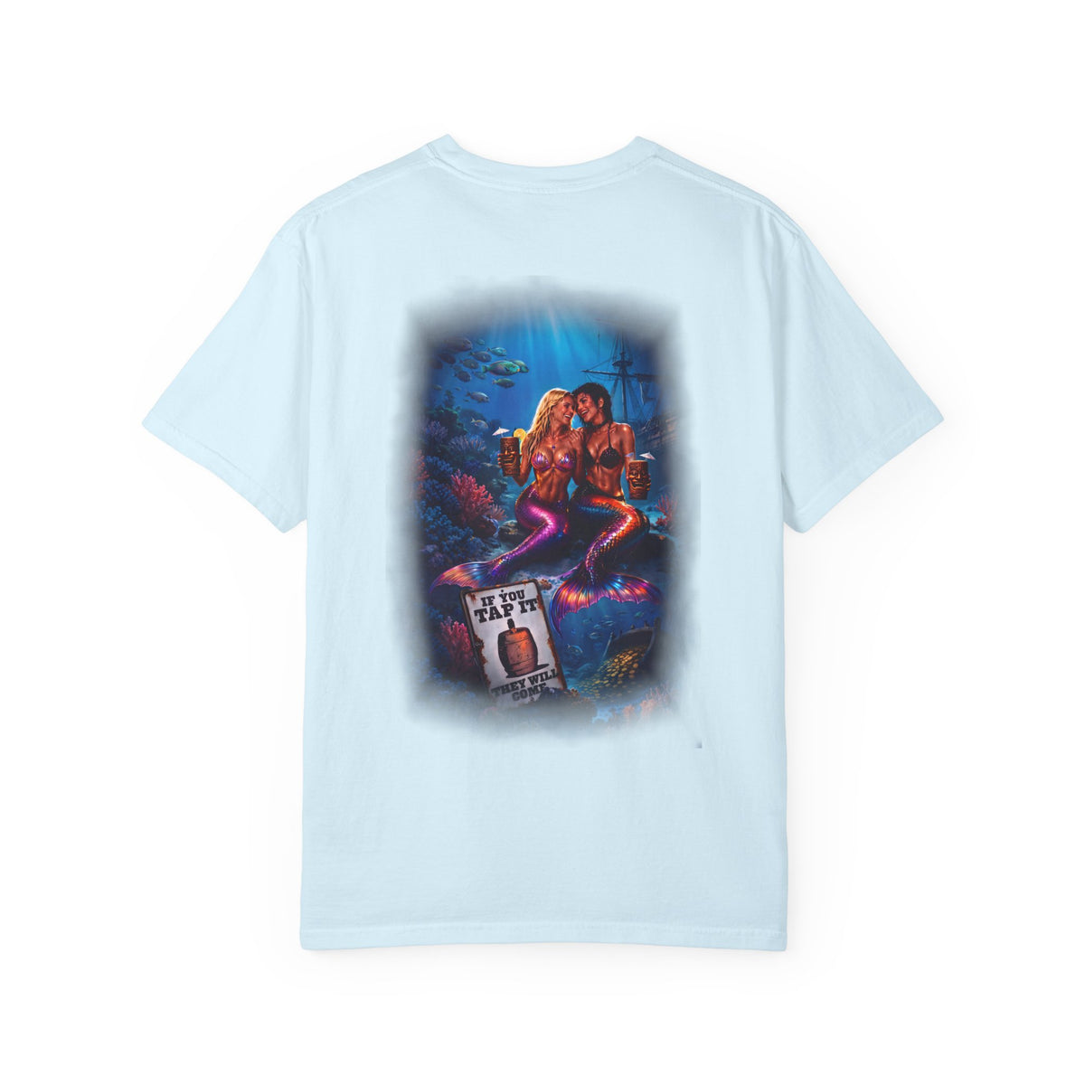 T-Shirt — Vintage Mermaid Dive Scene Graphic ("If you tap it, they will come")