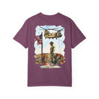 Military Tribute T‑Shirt — Chinook Soldier Watercolor Back Print (USA 250)