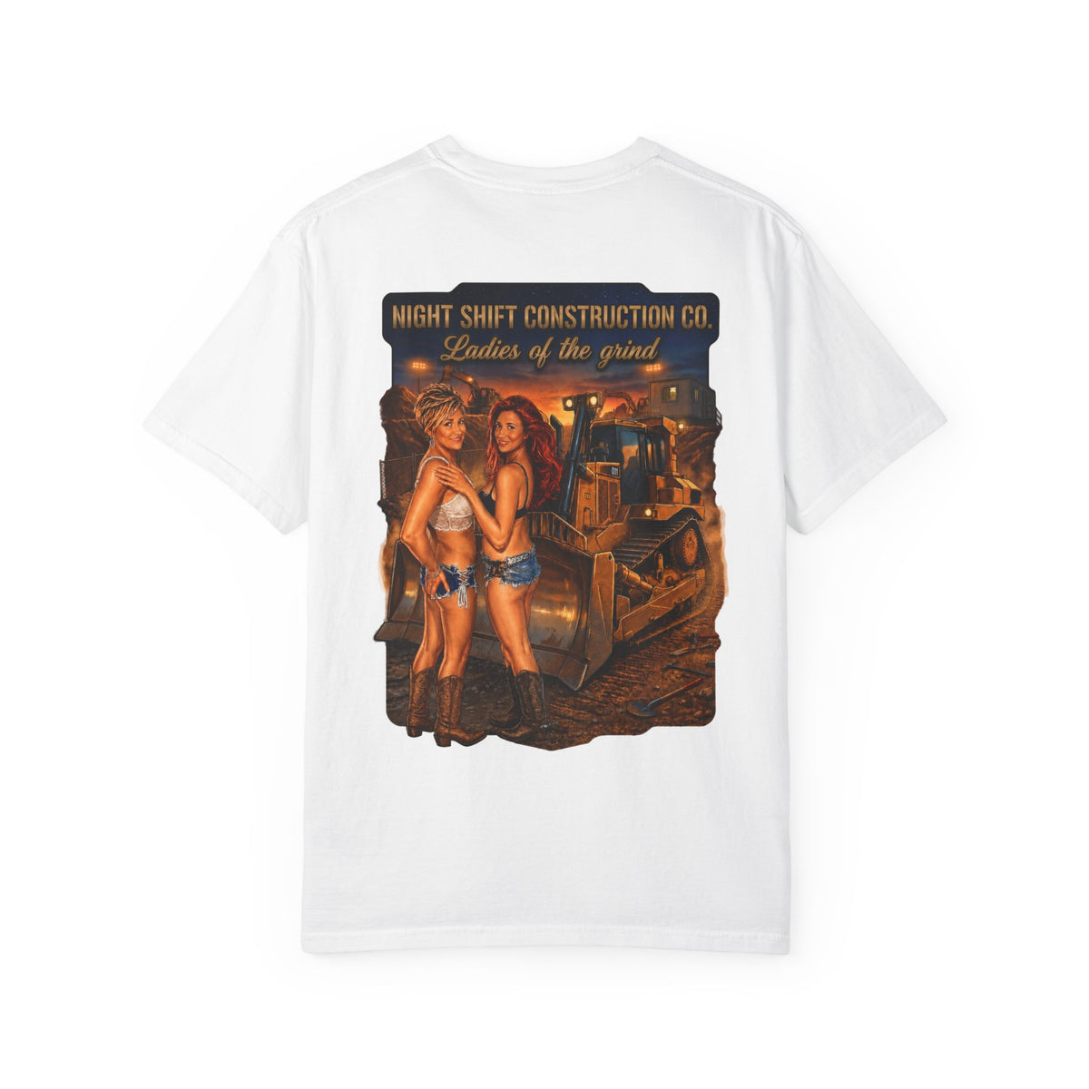 Construction Pinup T-Shirt — Night Shift Construction Co. "Ladies of the Grind"