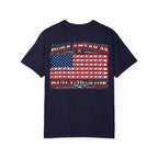 T-Shirt — "Born American, Built to Ride" Flag Motorcycle Graphic